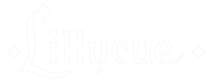 Lillycue, musician, indie artist, logo, white, fine text, fine letters, header, footer, dragon of darkness, dragon goddess of darkness, lillycue.me